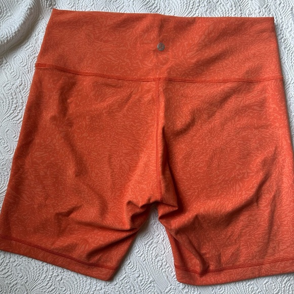 Lululemon Athletica Orange Bike Shorts High-Waisted Seamless - Picture 2 of 8